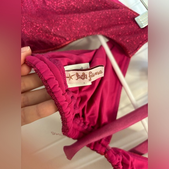 Luli Fama hot pink sparkly bikini - Picture 8 of 9